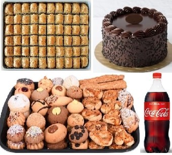 Geleneksel Tatlar Paketi: Cevizli Baklava Kuru Pasta ve Çikolatalı Pasta